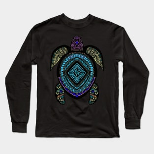 Boho Sea Turtle Mandala Art - Unique and Colorful Design Long Sleeve T-Shirt
